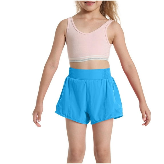 Piuwrlz Summer Short Sweatpants Kids Boy Girls Shorts Solid Color Elasticity Short Pants Sky Blue Size 10 Years