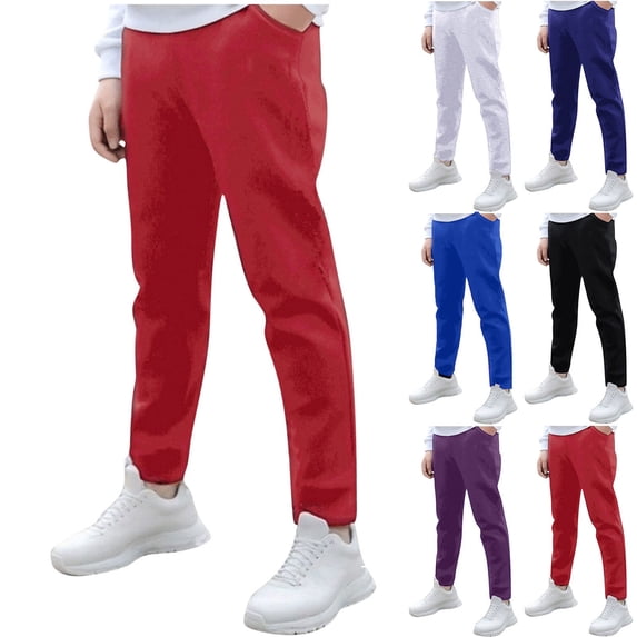 Piuwrlz Summer Girls Pants for Kids Sweatpants Joggers Pant Red Size 7 Years