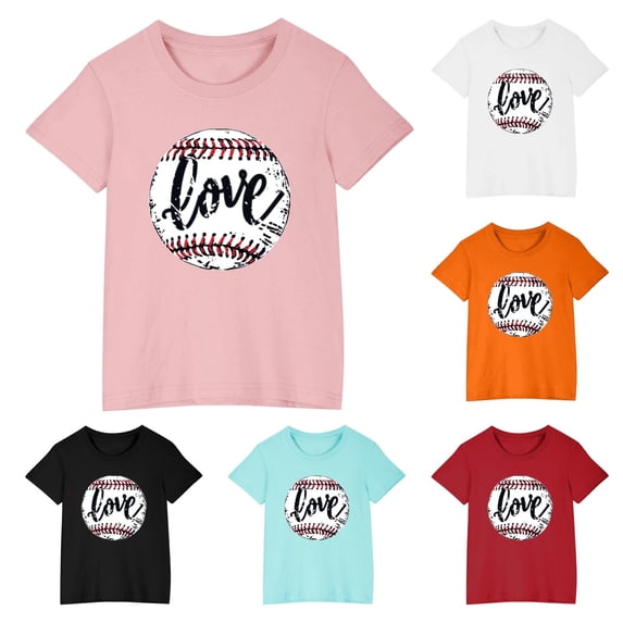 Piuwrlz Summer Short T Shirt Sleeve Kid Girl Boy Orange T-Shirt Crew Neck Cotton Shirt Top Orange Size 5 Years