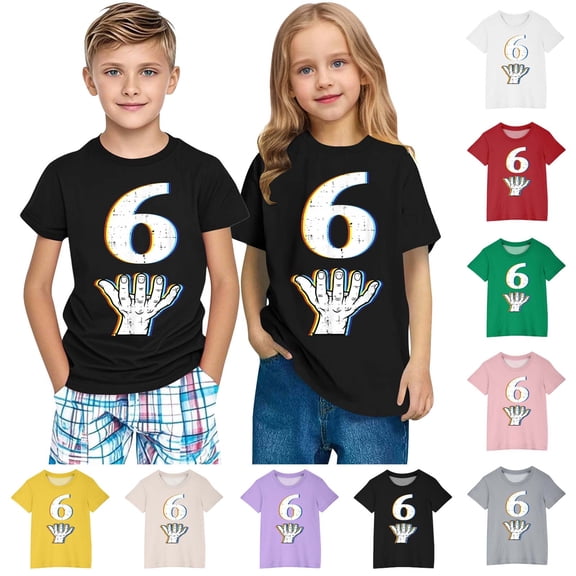 Piuwrlz Summer Short T Shirt Sleeve Kid Girl Boy Pink T-Shirt Crew Neck Cotton Shirt Top Pink Size 13 Years