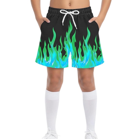 Piuwrlz Swimming Trunks Boys Swim Shorts Solid Color Single Piece Short Trousers Mint Green Size 14-15Years
