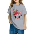 thumbnail image 1 of Piuwrlz T-Shirts Tops for Kids Girls Short Sweatshirt Sleeve Gray Size 5 Years, 1 of 4