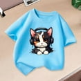 thumbnail image 1 of Piuwrlz T-Shirts Tops for Kids Girls Short Sweatshirt Sleeve Light Blue Size 110, 1 of 8