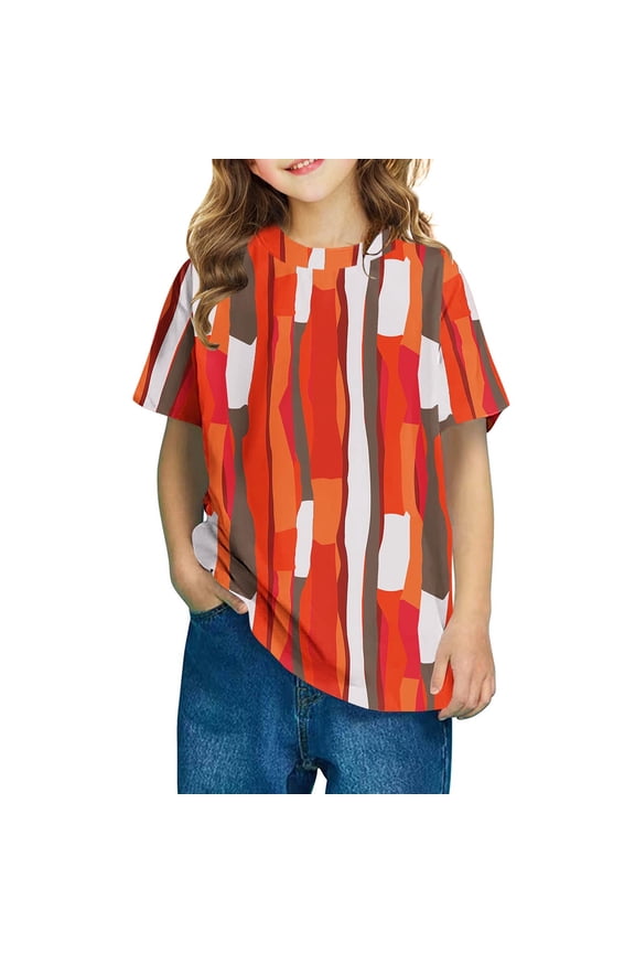 T-Shirts Tops for Kids Girls Short Sweatshirt Sleeve Multicolor Size 5 Years