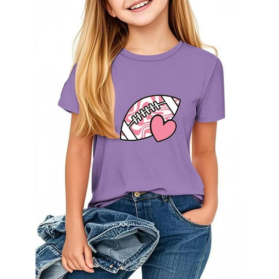 Piuwrlz T-Shirts Tops for Kids Girls Short Sweatshirt Sleeve Purple Size 1 Years