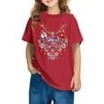 thumbnail image 1 of Piuwrlz T-Shirts Tops for Kids Girls Short Sweatshirt Sleeve Red Size 5 Years, 1 of 4