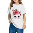 thumbnail image 1 of Piuwrlz T-Shirts Tops for Kids Girls Short Sweatshirt Sleeve White Size 7 Years, 1 of 4
