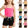 thumbnail image 1 of Piuwrlz Tank Top with Shorts Sets Girls 2 Piece Outfit Set Crew Neck Gray Size 3 T, 1 of 9