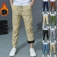 thumbnail image 1 of Piuwrlz Teen Boys Beige Sweatpants Cotton Jogger Pants Relaxed Fit Plush Pant Beige Size 7 Years, 1 of 10