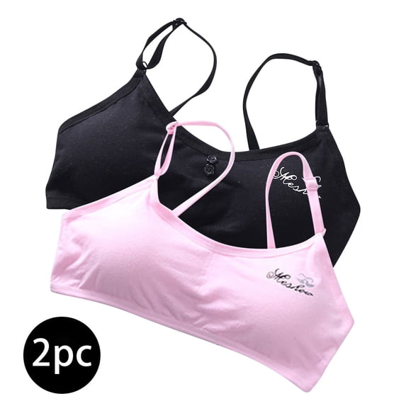 Piuwrlz Teen Kids Bras Underwear for Big Girls Breathable Bra Printed Sports Bras Pink Size Free Size