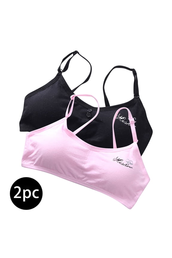 Teen Kids Bras Underwear for Big Girls Breathable Bra Printed Sports Bras Pink Size Free Size