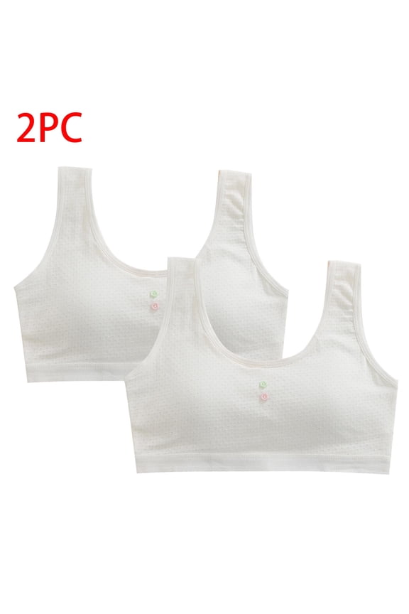 Teen Kids Bras Underwear for Big Girls Breathable Bra Sports Bras White Size 14 Years