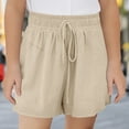 thumbnail image 1 of Piuwrlz Teen Kids Shorts for Boy Girls Short Sweatpants Solid Color Cotton Elasticity Rope Short Pants Khaki Size 13-14 Years, 1 of 8