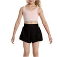 thumbnail image 1 of Piuwrlz Teen Kids Shorts for Boy Girls Short Sweatpants Solid Color Elasticity Short Pants Black Size 8 Years, 1 of 5