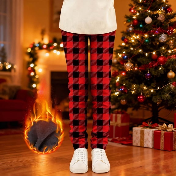 Piuwrlz Teen Sweatpants Girls Boys Fleece Pants Christmas Pant Black Size 140