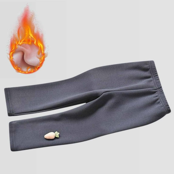 Piuwrlz Thickened Tight Pants for Girls Solid Color Plush Elasticity Single Piece Leggings Navy Size 1-2 Years