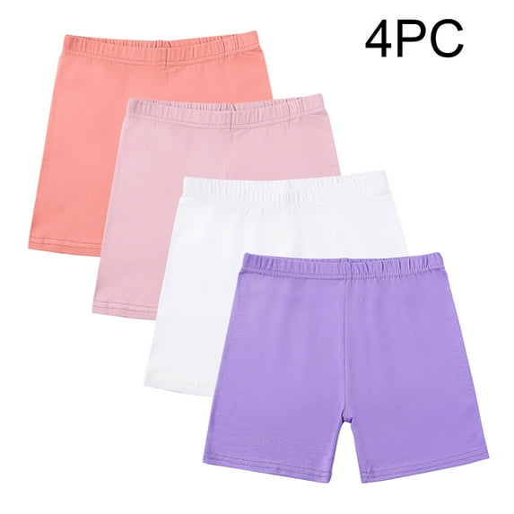 Piuwrlz Toddler 4PC Boxer Briefs Girl Underwear,4-Pack Comfortable Solid Color Cotten Panties Multicolor Size 7 Years