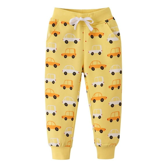 Piuwrlz Toddler Sweatpants Boys Jogger Pants Long Pant Yellow Size 90/2 Years