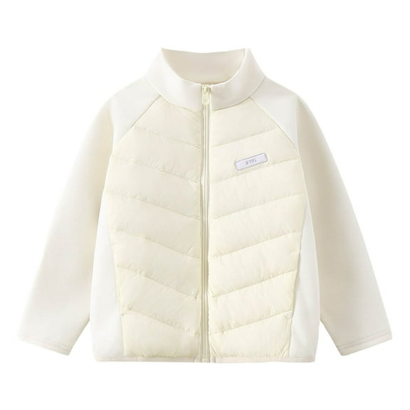 Piuwrlz Little Girls Puffer Jacket for Kids Velvet Padded New Coats White Size 7 Years