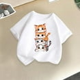 thumbnail image 1 of Piuwrlz White Short Shirts Tops Girls T Shirts Crew Neck Kids Graphic T-Shirts White Size 6 Years, 1 of 3
