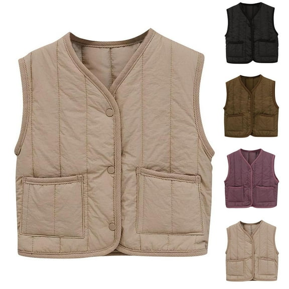 Piuwrlz Winter Down Vest Kids Girls Boys Plush Jacket Vest Keep Warm Retro Cotton Cotton Lightweight Waistcoat Brown Size 7 Years