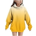 thumbnail image 1 of Piuwrlz Winter Hoodies for Kids Girls Boys Printed Hood Sweatshirts Pocket Long Sleeved Plush Round Neck Hoodie Pullover Yellow Size 9 Years, 1 of 9