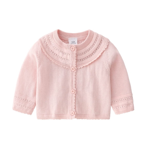 Piuwrlz Winter Knitted Sweaters for Kids Girls Fluff Sweatershirt Cardigan Pullover Sweater Pink Size 9 Months