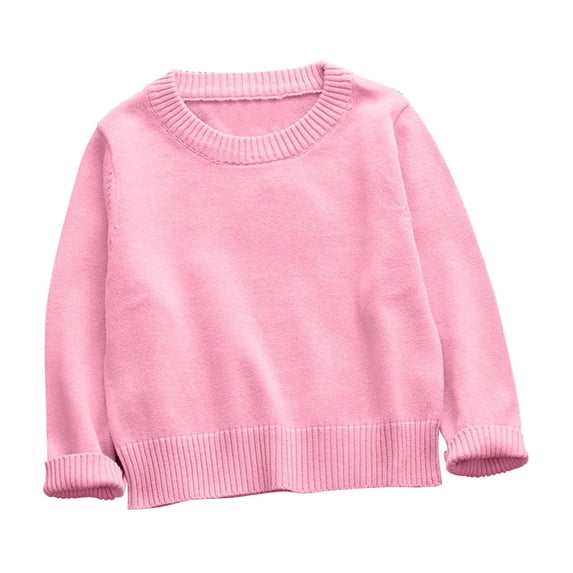 Piuwrlz Winter Knitted Sweaters for Kids Girls Fluff Sweatershirt Pullover Sweater Pink Size 6 Years