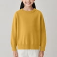 thumbnail image 1 of Piuwrlz Winter Knitted Sweaters for Toddler Girls Sweatershirt Keep Warm Round Neck Pullover Sweater Yellow Size 5 Years, 1 of 4