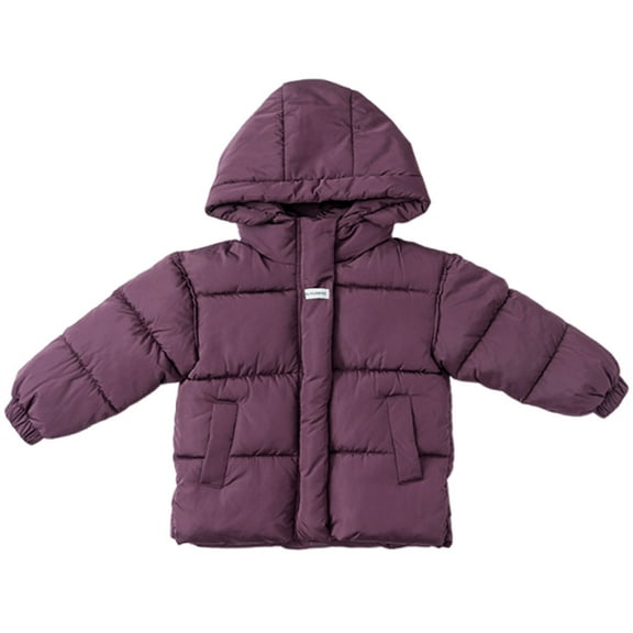 Piuwrlz Kid Girls Winter Trench Coat Windproof Jackets Cotton for Girl Jacket Purple Size 4-5Years