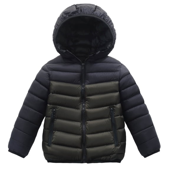 Piuwrlz Girls Windproof Plush Jackets Kids Winter Trench Coats Lightweight Tops for Girl Jacket Army Green Size 10-11Years