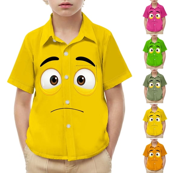 Piuwrlz Yellow Short Shirts Sleeve Teen Boys Graphic polo Pocket Pullover T Shirts Yellow Size 14 Years