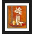 thumbnail image 1 of Pivier-Attolini, Regine 26x30 Black Ornate Wood Framed with Double Matting Museum Art Print Titled - Bouquet a la coupe blanche, 1 of 4