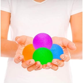 Pivit Squishie Physical Therapy Hand Exercisers Stress Relief Squeeze Balls | 4 Strengthening Squishy Grip Ball Kit for Adult & Kids | PT Muscle Egg Exercise Strength Training Arthritis Hands Massager
