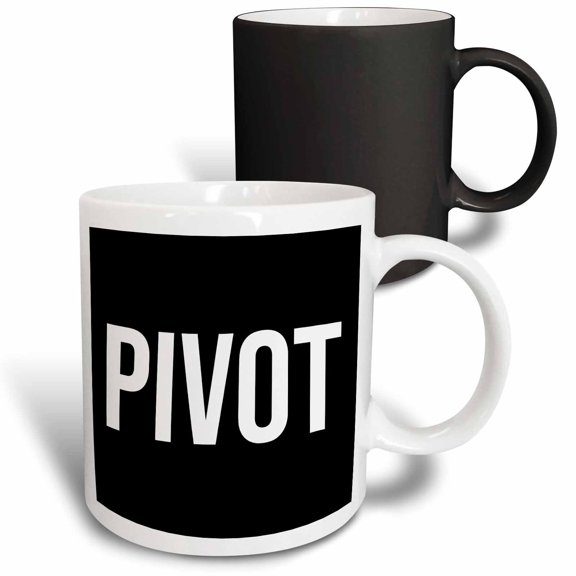 3drose, Pivot. Bold White Lettering on a Plain Black Background., 11oz Magic Transforming Mug