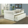 thumbnail image 1 of Pivot Direct PD-103W-F Full Size Mission Captains Trundle Bed & Slat Kits Mattress Ready - White, 1 of 3