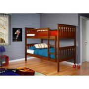 Pivot Direct PD-120-3E-TT Donco Kids Mission Bunkbed with Slat-Kits Mattress Ready - Twin - Twin-Color- Espresso