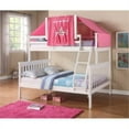 thumbnail image 1 of Pivot Direct PD-122-3W-755W-P Twin & Full Size Mission Bunk Bed with Tent Kit - White & Pink, 1 of 2