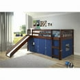 thumbnail image 1 of Donco Kids Twin Solid Wood Mission Low Loft Bed with Blue Tent in Cappuccino, 1 of 5