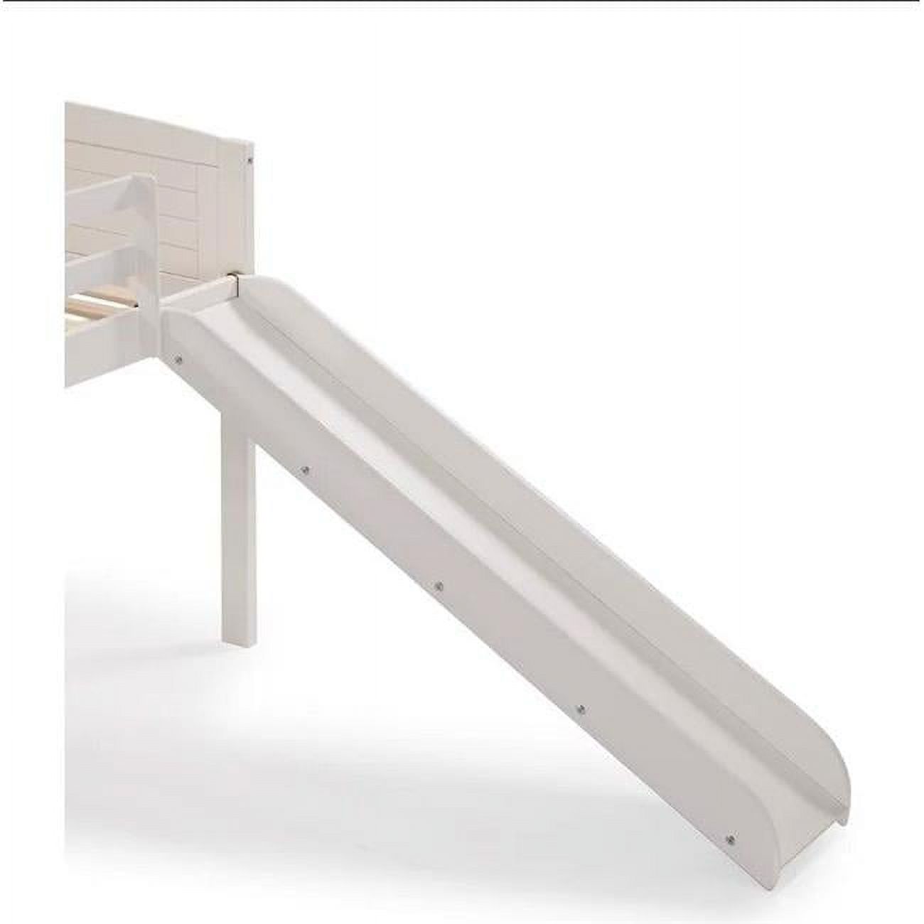 Donco Kids Solid Wood Loft Bed Slide Add On in White Lacquer