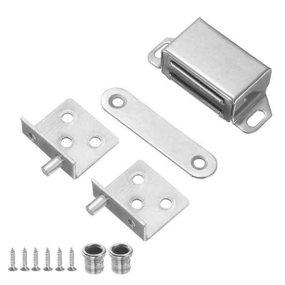 Pivot Hinge, 35x32mm Concealed Shaft Door Hinges with Magnetic Catch, Silver