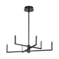 thumbnail image 1 of Pivot LED Collection Six-Light Textured Black Modern Style Chandelier with Downlight, 1 of 15