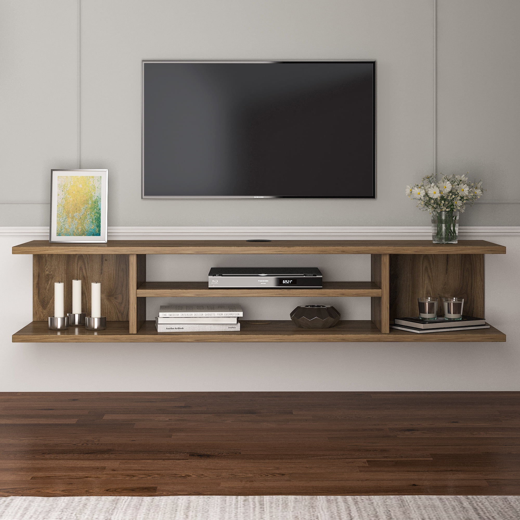 Oud Oak 47" Floating TV Stand with Open Shelves