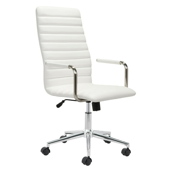 Zuo Modern 100773 Pivot 22" Wide Steel Frame Office Chair - White