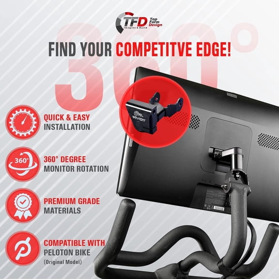 The Pivot for Peloton Bike Screens, Made in USA - 360 Degree of Movement Adjuster | Easily Adjust & Rotate Your Peloton Monitor | Peloton Accessories by