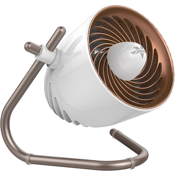 Pivot Personal Air Circulator Fan, 6-inch, Quiet Portable for Travel, 3 Speed Settings, Targeted ling Airflow, 360-Degree Adjustable Axis, Fan for Bedroom, Office, And Desktop, Copper