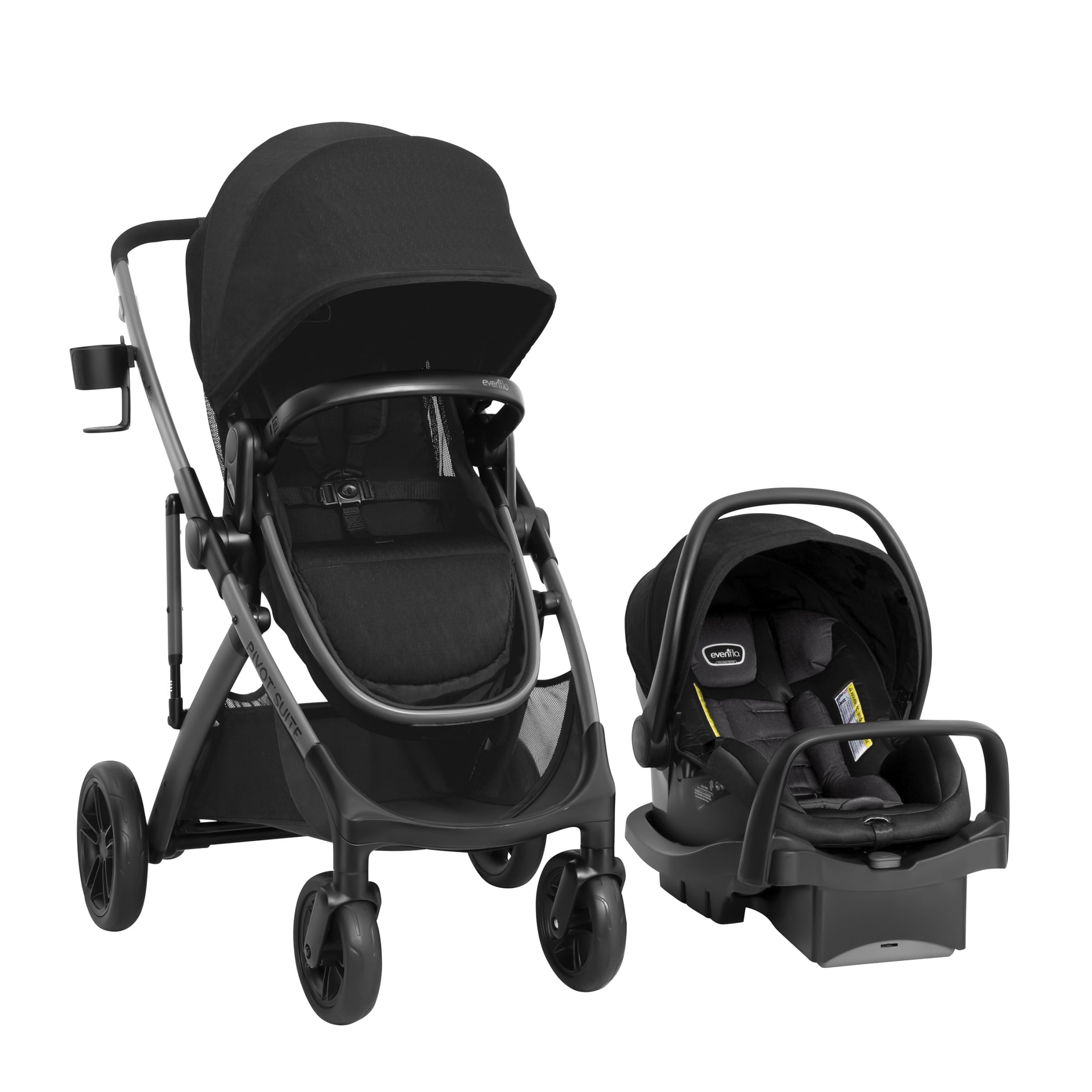 Evenflo Modular Travel System with LiteMax Infant Car Seat Baby Stroller Dunloe Black Walmart