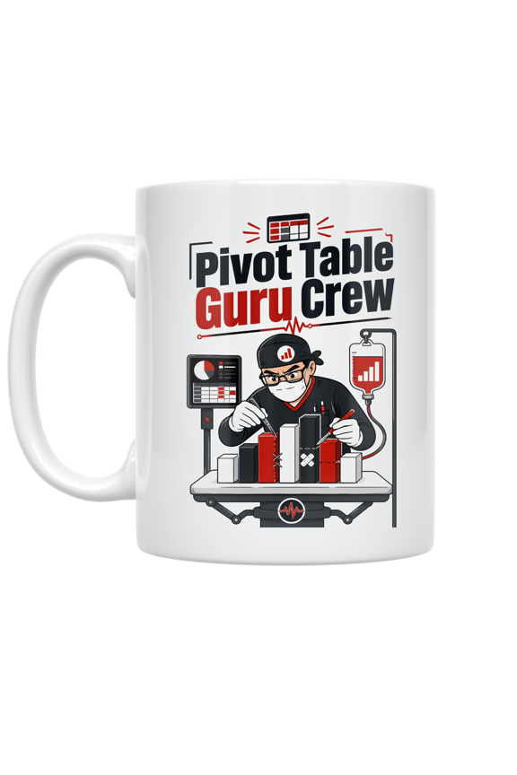 Pivot Table Guru Crew - Data Analyst Enthusiast - 11 oz Ceramic Coffee Mug