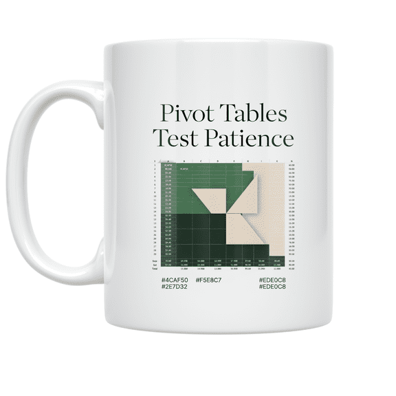 Pivot Tables Test Patience - Data Analyst - 11 oz Ceramic Coffee Mug