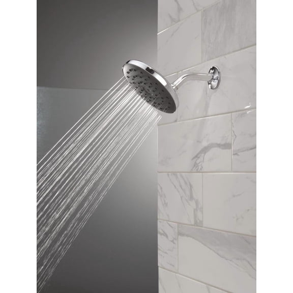 PivotPro Chrome Rain Showerhead, Single Setting 7 Inch Round Shower Head, Showerheads, 1.75 GPM Flow Rate, Chrome 75103